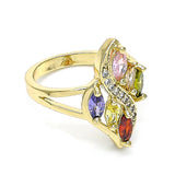 Oro Laminado Multi Stone Ring, Gold Filled Style with Multicolor Cubic Zirconia, Polished, Golden Finish