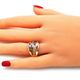 Oro Laminado Multi Stone Ring, Gold Filled Style with Multicolor Cubic Zirconia, Polished, Golden Finish