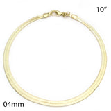 Oro Laminado Basic Anklet, Gold Filled Style Herringbone Design, Polished, Golden Finish