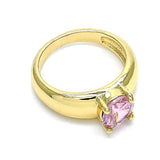Oro Laminado Multi Stone Ring, Gold Filled Style with Pink Cubic Zirconia, Polished, Golden Finish