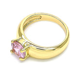 Oro Laminado Multi Stone Ring, Gold Filled Style with Pink Cubic Zirconia, Polished, Golden Finish