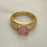 Oro Laminado Multi Stone Ring, Gold Filled Style with Pink Cubic Zirconia, Polished, Golden Finish