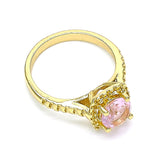 Oro Laminado Multi Stone Ring, Gold Filled Style with Pink Cubic Zirconia, Polished, Golden Finish