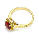 Oro Laminado Multi Stone Ring, Gold Filled Style with Garnet Cubic Zirconia, Polished, Golden Finish
