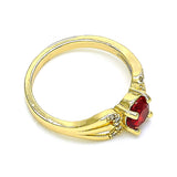 Oro Laminado Multi Stone Ring, Gold Filled Style with Garnet and White Cubic Zirconia, Polished, Golden Finish