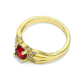 Oro Laminado Multi Stone Ring, Gold Filled Style with Garnet and White Cubic Zirconia, Polished, Golden Finish