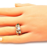 Oro Laminado Multi Stone Ring, Gold Filled Style Elephant Design, with Multicolor Cubic Zirconia, Polished, Golden Finish