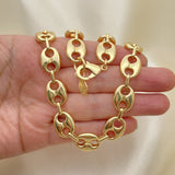 Oro Laminado Basic Necklace, Gold Filled Style Puff Mariner Design, Polished, Golden Finish