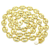 Oro Laminado Basic Necklace, Gold Filled Style Puff Mariner Design, Polished, Golden Finish
