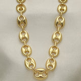 Oro Laminado Basic Necklace, Gold Filled Style Puff Mariner Design, Polished, Golden Finish