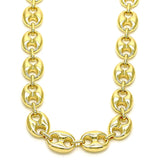 Oro Laminado Basic Necklace, Gold Filled Style Puff Mariner Design, Polished, Golden Finish