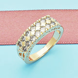 Oro Laminado Multi Stone Ring, Gold Filled Style with White Cubic Zirconia, Polished, Golden Finish