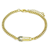 Oro Laminado Adjustable Bolo Bracelet, Gold Filled Style Paperclip and Mom Design, with Multicolor Micro Pave, Polished, Golden Finish