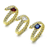 Oro Laminado Multi Stone Ring, Gold Filled Style with Garnet Cubic Zirconia, Polished, Golden Finish