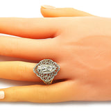 Oro Laminado Elegant Ring, Gold Filled Style Guadalupe Design, Polished, Golden Finish