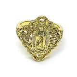 Oro Laminado Elegant Ring, Gold Filled Style Guadalupe Design, Polished, Golden Finish