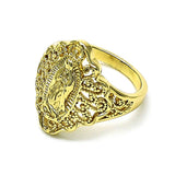 Oro Laminado Elegant Ring, Gold Filled Style Guadalupe Design, Polished, Golden Finish
