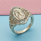 Oro Laminado Elegant Ring, Gold Filled Style Guadalupe Design, Polished, Golden Finish