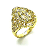 Oro Laminado Elegant Ring, Gold Filled Style Guadalupe Design, Polished, Golden Finish