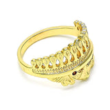 Oro Laminado Multi Stone Ring, Gold Filled Style with Garnet and White Cubic Zirconia, Polished, Golden Finish