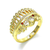 Oro Laminado Multi Stone Ring, Gold Filled Style with Garnet and White Cubic Zirconia, Polished, Golden Finish