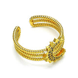 Oro Laminado Multi Stone Ring, Gold Filled Style Moon Design, with White Micro Pave, Polished, Golden Finish