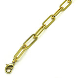 Oro Laminado Basic Anklet, Gold Filled Style Paperclip Design, Polished, Golden Finish