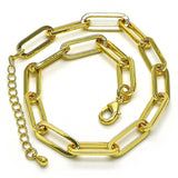 Oro Laminado Basic Anklet, Gold Filled Style Paperclip Design, Polished, Golden Finish