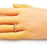 Oro Laminado Multi Stone Ring, Gold Filled Style Flower Design, with White Cubic Zirconia, Polished, Golden Finish