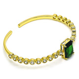 Oro Laminado Individual Bangle, Gold Filled Style with Green and White Cubic Zirconia, Polished, Golden Finish
