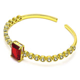 Oro Laminado Individual Bangle, Gold Filled Style with Garnet and White Cubic Zirconia, Polished, Golden Finish