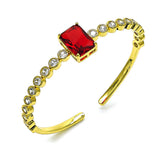 Oro Laminado Individual Bangle, Gold Filled Style with Garnet and White Cubic Zirconia, Polished, Golden Finish