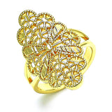Oro Laminado Elegant Ring, Gold Filled Style Bow and Filigree Design, Diamond Cutting Finish, Golden Finish