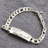 Oro Laminado Fancy Bracelet, Gold Filled Style San Judas and Pave Figaro Design, Polished, Golden Finish