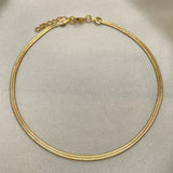Oro Laminado Basic Anklet, Gold Filled Style Herringbone Design, Polished, Golden Finish
