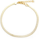 Oro Laminado Basic Anklet, Gold Filled Style Herringbone Design, Polished, Golden Finish