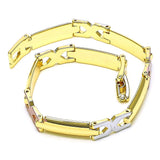 Oro Laminado Solid Bracelet, Gold Filled Style Polished, Tricolor