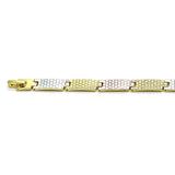 Oro Laminado Solid Bracelet, Gold Filled Style Polished, Tricolor