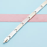 Oro Laminado Solid Bracelet, Gold Filled Style Polished, Tricolor