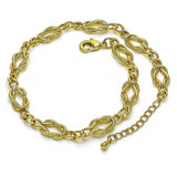 Oro Laminado Fancy Anklet, Gold Filled Style Polished, Golden Finish