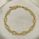 Oro Laminado Fancy Anklet, Gold Filled Style Polished, Golden Finish