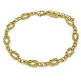 Oro Laminado Fancy Anklet, Gold Filled Style Polished, Golden Finish