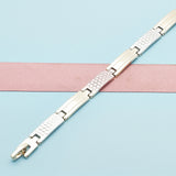 Oro Laminado Solid Bracelet, Gold Filled Style Polished, Tricolor