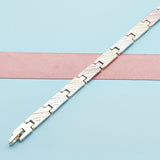 Oro Laminado Solid Bracelet, Gold Filled Style Diamond Cutting Finish, Tricolor