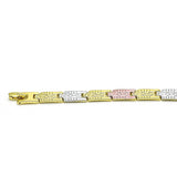 Oro Laminado Solid Bracelet, Gold Filled Style Diamond Cutting Finish, Tricolor