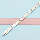 Oro Laminado Solid Bracelet, Gold Filled Style Diamond Cutting Finish, Tricolor