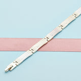 Oro Laminado Solid Bracelet, Gold Filled Style Diamond Cutting Finish, Tricolor