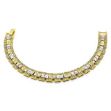 Oro Laminado Solid Bracelet, Gold Filled Style Diamond Cutting Finish, Tricolor