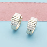 Oro Laminado Huggie Hoop, Gold Filled Style Diamond Cutting Finish, Tricolor