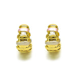 Oro Laminado Huggie Hoop, Gold Filled Style Polished, Tricolor